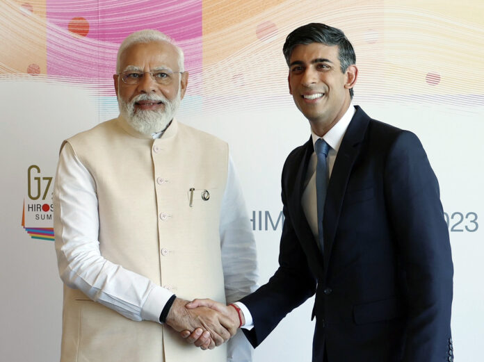 Prime Minister Narendra Modi meets with UK Prime Minister Rishi Sunak