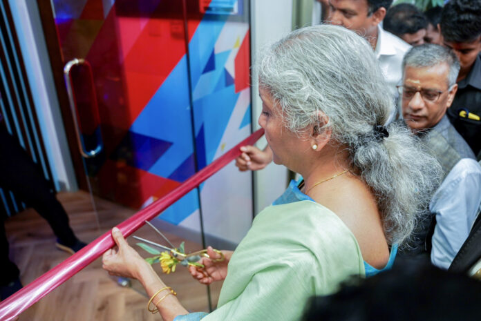 Nirmala Sitharaman inaugurates the SBI Branch
