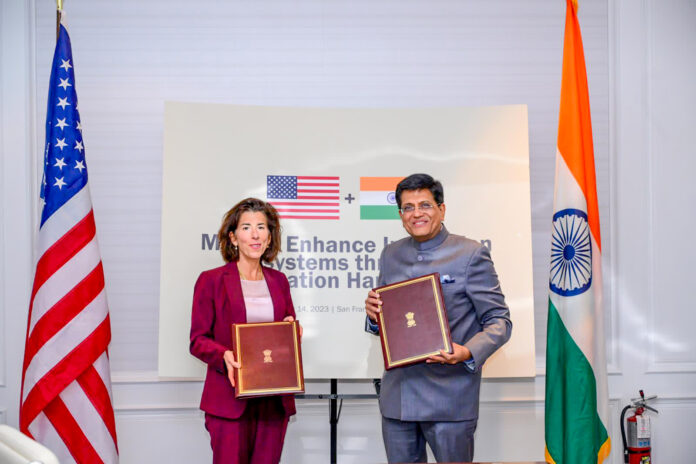 An MoU was signed between Piyush Goyal and Gina Raimondo during the bilateral meeting