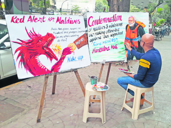 Art condemning Maldives- India ‘derogatory’ remark