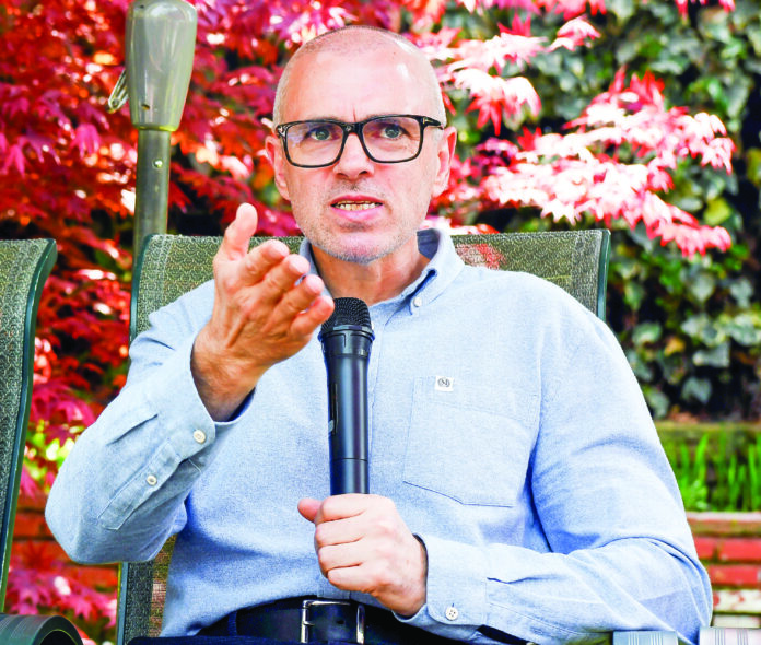 Omar Abdullah from Baramulla addresses a press conference