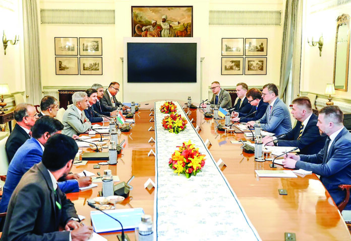 EAM Dr S. Jaishankar during a meeting with Ukraine Foreign Minister Dmytro Kuleba
