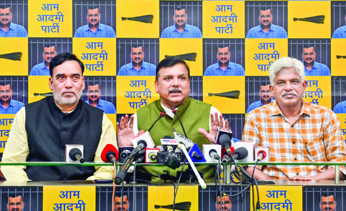 Sanjay Singh addresses a press conference_TSG
