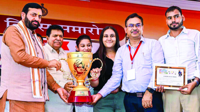 Haryana CM Nayab Singh Saini during a program organized on the occasion of the 'International Youth Day'