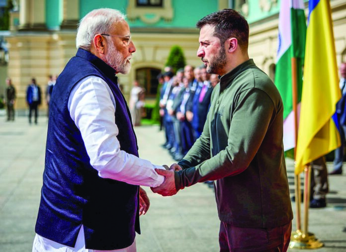 PM Narendra Modi meets with Ukrainian President Volodymyr Zelenskyy_TSG
