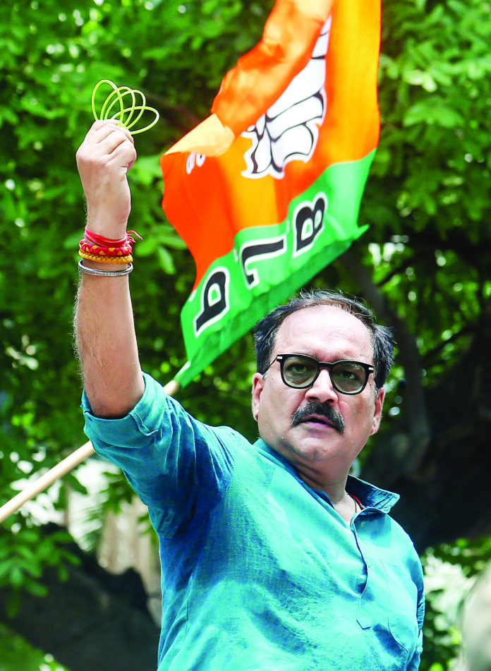 Delhi BJP President Virendra Sachdeva protests against Delhi govt over death of UPSC aspirants at IAS institute