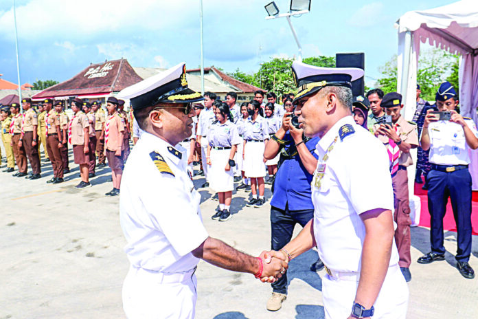 Offshore Patrol Vessel Sujay with an integral helicopter made a port call in Bali