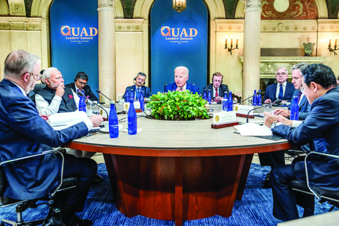 PM Narendra Modi, President Joe Biden, PM Anthony Albanese and PM Fumio Kishida at the Quad Leaders’ Summit, at Wilmington in Delaware on 21 September. ANI PM Narendra Modi, President Joe Biden, PM Anthony Albanese and PM Fumio Kishida at the Quad Leaders’ Summit, at Wilmington in Delaware on 21 September. ANI