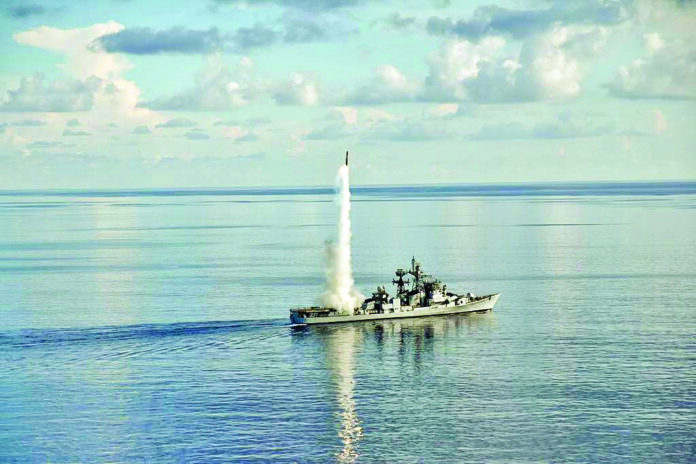 An Indian Navy destroyer of the Eastern Fleet carried out the successful firing of BrahMos missile