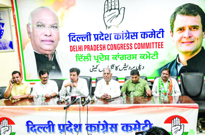 Delhi Congress president Devender Yadav addresses a press conference after inducting new members to the party, at DPCC Office Rajiv Bhawan, in New DelhiĀ , on September 29. ANI Delhi Congress president Devender Yadav addresses a press conference after inducting new members to the party, at DPCC Office Rajiv Bhawan, in New DelhiĀ , on September 29. ANI