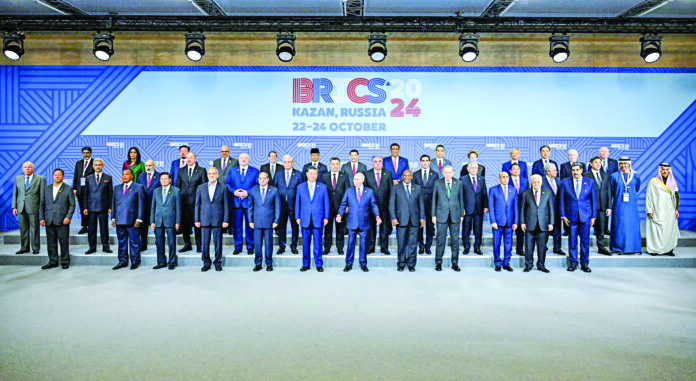 External Affairs Minister S. Jaishankar with Russian President Vladimir Putin, Chinese President Xi Jinping and other world leaders, posing for a group photo during the BRICS Outreach session, at Kazan Expo Center on Thursday. ANI External Affairs Minister S. Jaishankar with Russian President Vladimir Putin, Chinese President Xi Jinping and other world leaders, posing for a group photo during the BRICS Outreach session, at Kazan Expo Center on Thursday. ANI