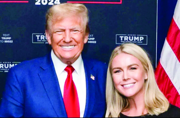 Karoline Leavitt acted as national press secretary during Trump’s campaign.