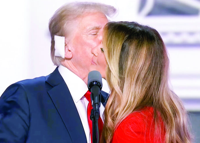 A July 2023 file photo of Republican Presidential candidate Donald Trump greeting his wife Melania on stage as he concludes his address at the Republican National Convention, in Milwaukee. ANI A July 2023 file photo of Republican Presidential candidate Donald Trump greeting his wife Melania on stage as he concludes his address at the Republican National Convention, in Milwaukee. ANI