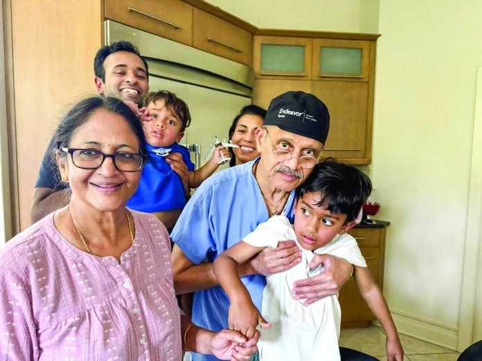 Vivek and family with his uncle Dr Ramanathan and the latter’s wife Susheela at Ohio in the US.