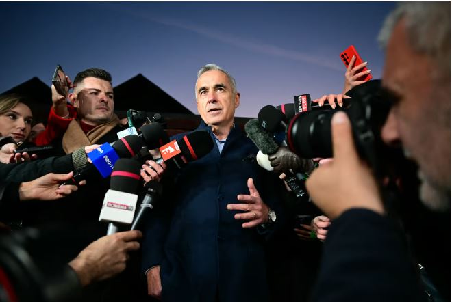 Far-right Romanian presidential candidate Calin Georgescu speaks with journalists after the first-round election, in which he finished first on November 26, 2024. (File Photo) Far-right Romanian presidential candidate Calin Georgescu speaks with journalists after the first-round election, in which he finished first on November 26, 2024. (File Photo)