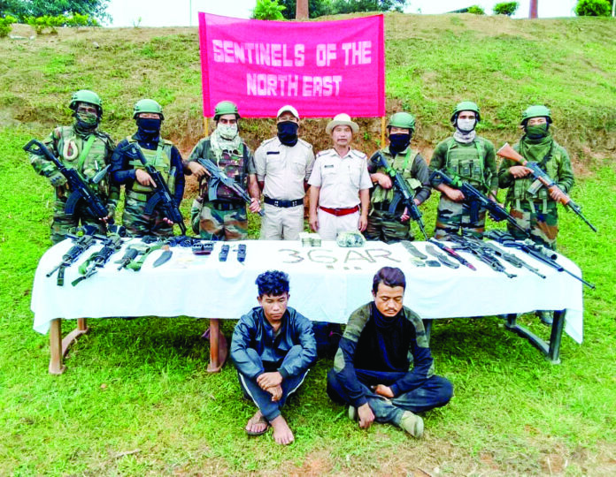 ammunition, drugs and cash from Myanmar-based militant group CKLA, on 28 November 2023.