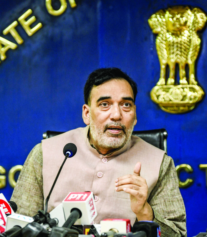 Delhi Environment Minister Gopal Rai addresses a press conference, in New Delhi, on November 12, 2024. Delhi Environment Minister Gopal Rai addresses a press conference, in New Delhi, on November 12, 2024.