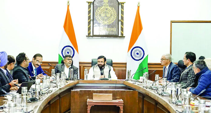 CM Nayab Singh Saini holds a meeting with senior officials of the Education Department regarding the implementation of the NEP, in Chandigarh on Friday. ANI CM Nayab Singh Saini holds a meeting with senior officials of the Education Department regarding the implementation of the NEP, in Chandigarh on Friday. ANI