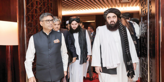 India’s Foreign Secretary Vikram Misri meets Afghanistan’s acting Foreign Minister Muttaqi in Dubai. India’s Foreign Secretary Vikram Misri meets Afghanistan’s acting Foreign Minister Muttaqi in Dubai.