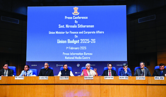 Union Finance Minister Nirmala Sitharaman addresses a Post Budget press conference. at National Media Centre in New Delhi on Saturday. Minister of State for Finance Pankaj Chaudhary, Chief Economic Advisor V. Anantha Nageswaran and others also present. ANI Union Finance Minister Nirmala Sitharaman addresses a Post Budget press conference. at National Media Centre in New Delhi on Saturday. Minister of State for Finance Pankaj Chaudhary, Chief Economic Advisor V. Anantha Nageswaran and others also present. ANI