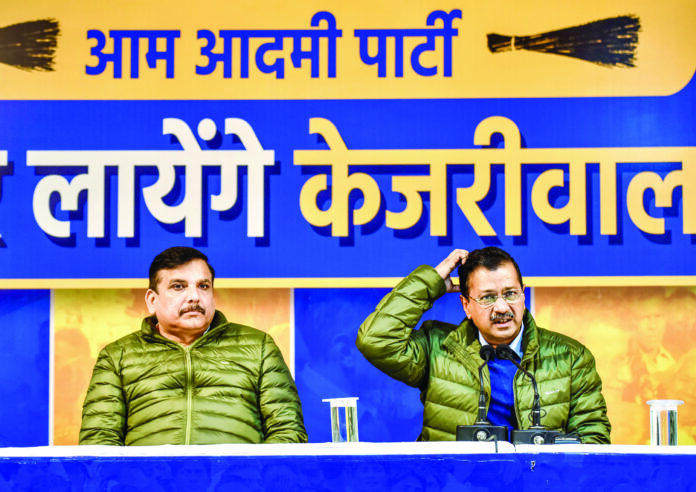 Aam Aadmi Party (AAP) National Convener Arvind Kejriwal addresses a press conference, at party HQ in New Delhi on Friday. ANI Aam Aadmi Party (AAP) National Convener Arvind Kejriwal addresses a press conference, at party HQ in New Delhi on Friday. ANI
