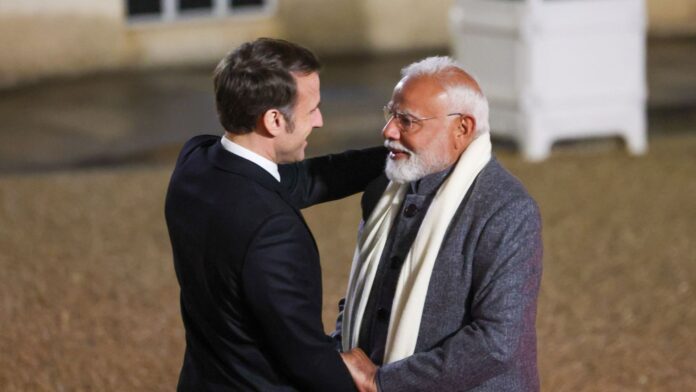 PM Modi meets Emmanuel Macron