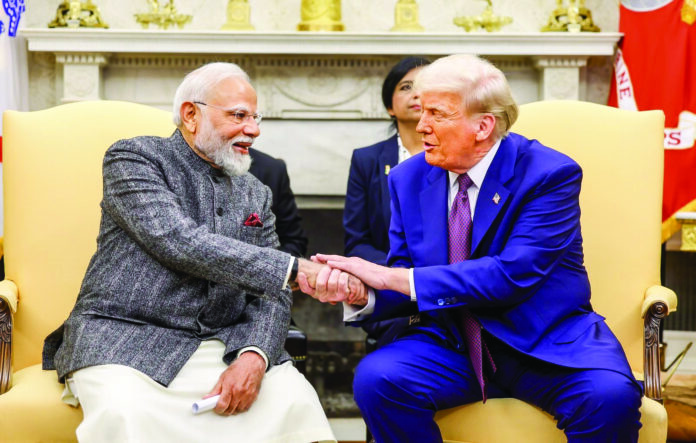 Prime Minister Narendra Modi and US President Donald Trump share a light moment at the White House, in Washington, DC on Thursday. Photo: PM’s X handle Prime Minister Narendra Modi and US President Donald Trump share a light moment at the White House, in Washington, DC on Thursday. Photo: PM’s X handle