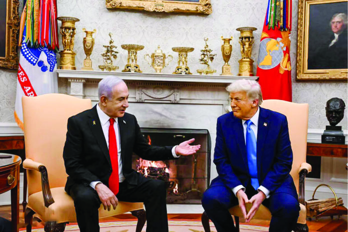 Prime Minister of Israel Benjamin Netanyahu (left) and President Donald Trump. File Photo