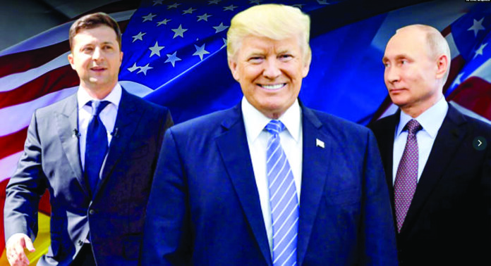Ukrainian President Volodymyr Zelensky (left), U.S. President Donald Trump (center), and Russian President Vladimir Putin (combination photo). File Photo Ukrainian President Volodymyr Zelensky (left), U.S. President Donald Trump (center), and Russian President Vladimir Putin (combination photo). File Photo
