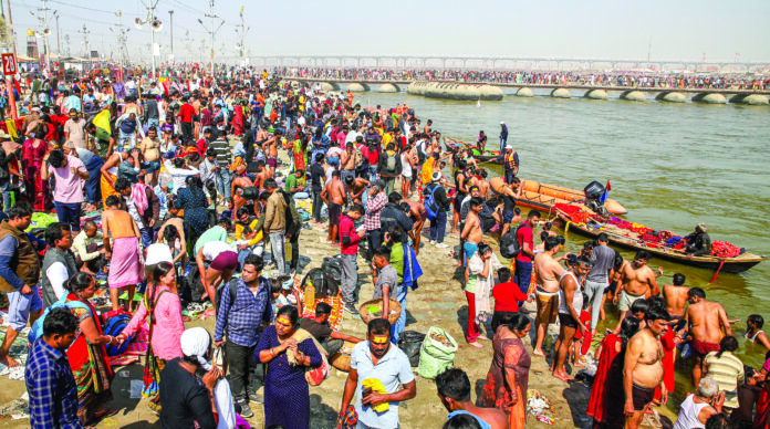 Maha Kumbh: Devotees take dip at Triveni Sangam on eve of 'Maghi Purnima'
