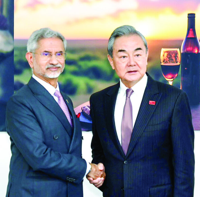 External Affairs Minister S. Jaishankar meets CPC Politburo member and Chinese Foreign Minister Wang Yi on the sidelines of the G20 Foreign Ministers’ Meeting, in Johannesburg on 21 February. ANI. External Affairs Minister S. Jaishankar meets CPC Politburo member and Chinese Foreign Minister Wang Yi on the sidelines of the G20 Foreign Ministers’ Meeting, in Johannesburg on 21 February. ANI.