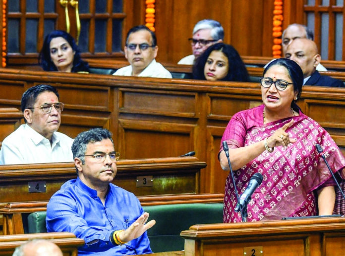 Delhi Chief Minister and Finance Minister Rekha Gupta presents the first Budget 2025-26 of the BJP government during the Budget Session of the Delhi Legislative Assembly, in New Delhi, on March 25. ANI Delhi Chief Minister and Finance Minister Rekha Gupta presents the first Budget 2025-26 of the BJP government during the Budget Session of the Delhi Legislative Assembly, in New Delhi, on March 25. ANI
