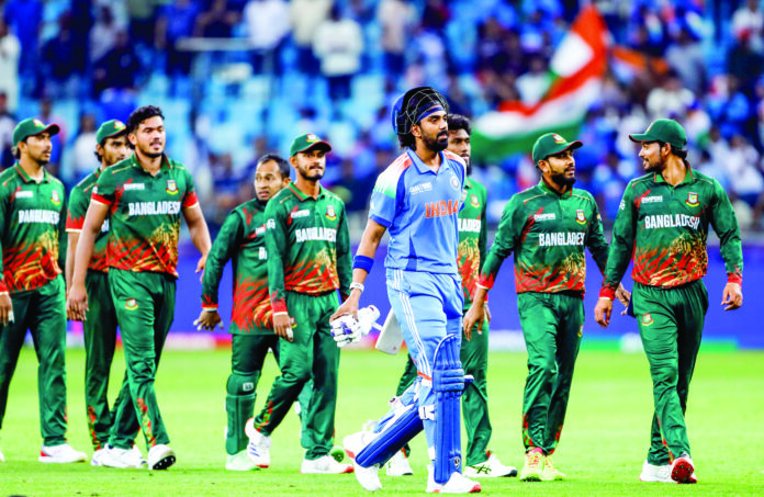 Representational photo: India’s K.L. Rahul and Bangladesh players walk back to the pavilion after their match in the ICC Champions Trophy 2025, at Dubai International Cricket Stadium in Dubai on 20 February. ANI Representational photo: India’s K.L. Rahul and Bangladesh players walk back to the pavilion after their match in the ICC Champions Trophy 2025, at Dubai International Cricket Stadium in Dubai on 20 February. ANI