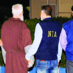 NIA arrests Tahawwur Hussain Rana, the key conspirator in the deadly 26/11 Mumbai terror attacks, immediately after he arrives at IGIA, following his successful extradition from the US, in New Delhi on Thursday. ANI