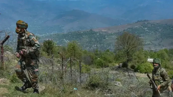 Indian Army personnel stand guard near Jammu in the aftermath of Pahalgam terror attack in Anantnag on Saturday. ANI