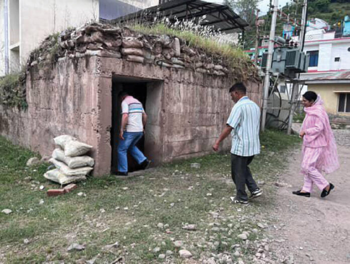 A bunker with soggy floor inside the premises of the sub-district hospital at Gohlad in Mendhar tehsil of Poonch district on May 3, 2025. With escalating tensions, it was cleaned up. (Nazim Ali Manhas) A bunker with soggy floor inside the premises of the sub-district hospital at Gohlad in Mendhar tehsil of Poonch district on May 3, 2025. With escalating tensions, it was cleaned up. (Nazim Ali Manhas)