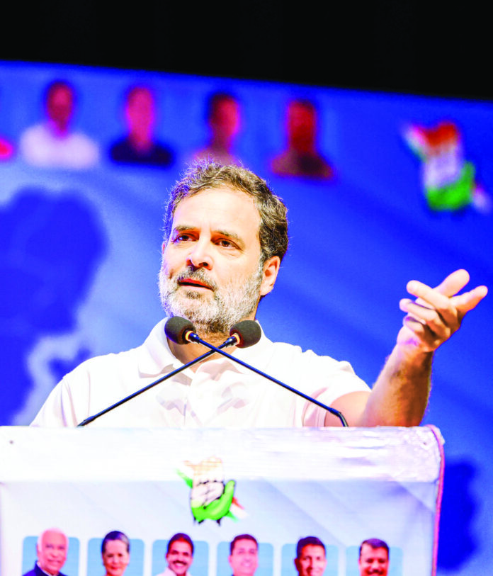 Rahul Gandhi addresses PCC members, district and block presidents, party leaders and workers