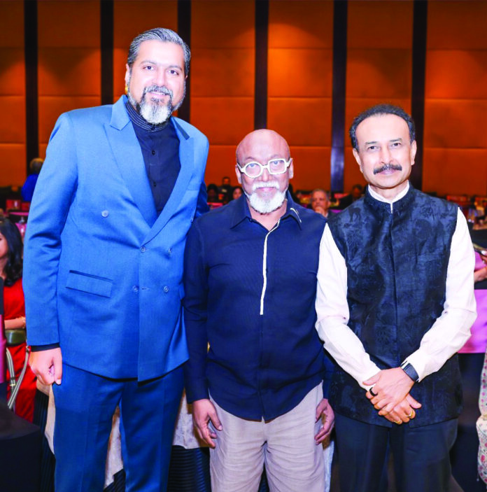 Grammy winner Ricky Kej, Kochi biennale co-founder Bose Krishnamachari and venture capitalist Prashanth Prakash at the DrishyAM fund raiser Grammy winner Ricky Kej, Kochi biennale co-founder Bose Krishnamachari and venture capitalist Prashanth Prakash at the DrishyAM fund raiser