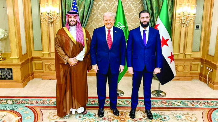 Representational image: (Left to Right) Saudi Crown Prince Mohammed bin Salman, US President Donald Trump and Syria’s President Ahmed al-Sharaa meet in Riyadh on 14 May 2025: Source: White House press secretary/X Representational image: (Left to Right) Saudi Crown Prince Mohammed bin Salman, US President Donald Trump and Syria’s President Ahmed al-Sharaa meet in Riyadh on 14 May 2025: Source: White House press secretary/X
