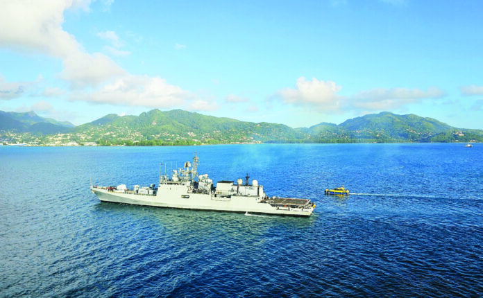 Indian Navy fourth Talwar-class frigate, INS Teg, enters Port Victoria for a port call scheduled from June 26th to 30th as part of the ongoing operational deployment to the South West Indian Ocean Region, in Victoria, Seychelles on Friday. @indiannavy X/ANI Indian Navy fourth Talwar-class frigate, INS Teg, enters Port Victoria for a port call scheduled from June 26th to 30th as part of the ongoing operational deployment to the South West Indian Ocean Region, in Victoria, Seychelles on Friday. @indiannavy X/ANI