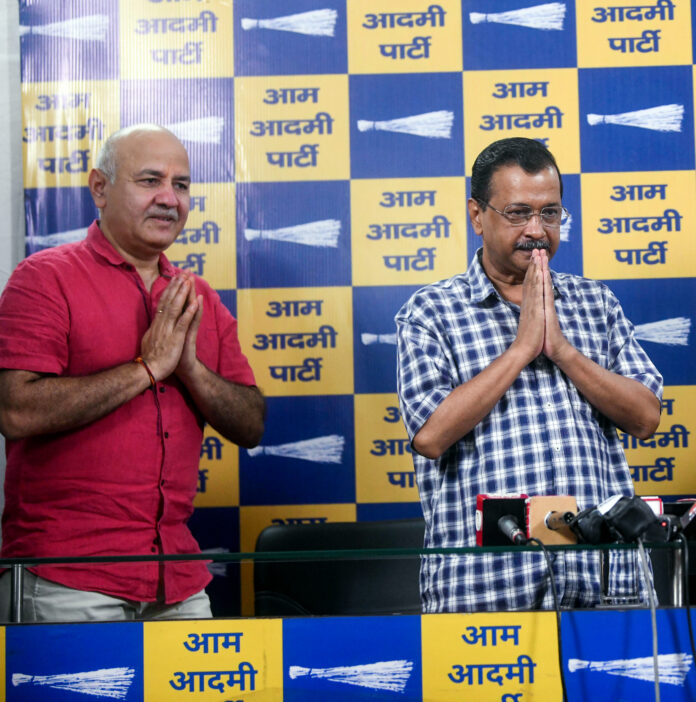 Arvind Kejriwal during a press conference